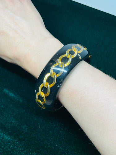 Black and Gold Chain Bangle